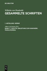 1 Hälfte. Einleitung zum Kawiwerk. Paralipomena_cover