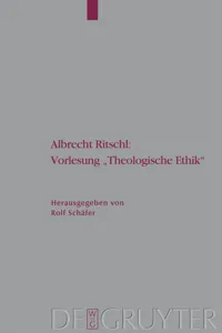 Albrecht Ritschl: Vorlesung "Theologische Ethik"_cover