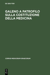 Galeno a Patrofilo sulla costituzione della medicina_cover