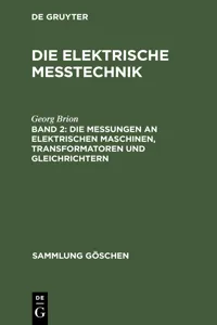 Die Messungen an elektrischen Maschinen, Transformatoren und Gleichrichtern_cover