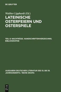 Nachträge. Handschriftenverzeichnis. Bibliographie_cover