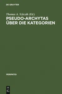 Pseudo-Archytas über die Kategorien_cover