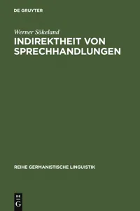 Indirektheit von Sprechhandlungen_cover