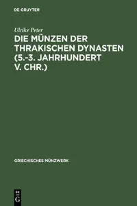 Die Münzen der thrakischen Dynasten_cover