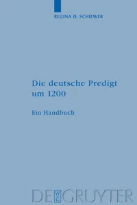 Die deutsche Predigt um 1200_cover