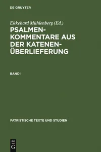 Psalmenkommentare aus der Katenenüberlieferung. Band I_cover