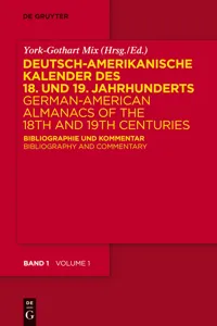 Deutsch-amerikanische Kalender des 18. und 19. Jahrhunderts / German-American Almanacs of the 18th and 19th Centuries_cover