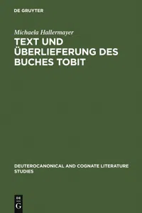 Text und Überlieferung des Buches Tobit_cover