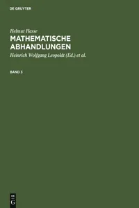 Helmut Hasse: Mathematische Abhandlungen. 3_cover