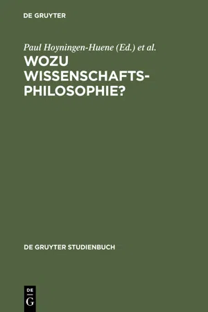 Wozu Wissenschaftsphilosophie?