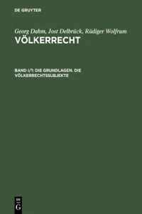 Die Grundlagen. Die Völkerrechtssubjekte_cover