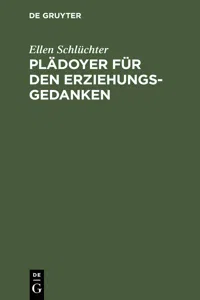 Plädoyer für den Erziehungsgedanken_cover