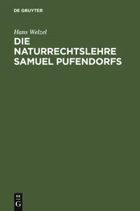 Die Naturrechtslehre Samuel Pufendorfs_cover