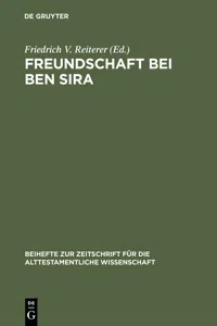 Freundschaft bei Ben Sira_cover