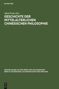 Geschichte der mittelalterlichen chinesischen Philosophie_cover