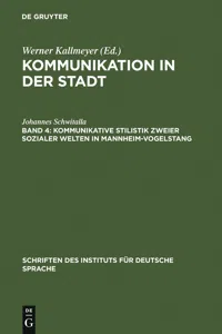 Kommunikative Stilistik zweier sozialer Welten in Mannheim-Vogelstang_cover