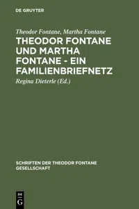 Theodor Fontane und Martha Fontane - Ein Familienbriefnetz_cover