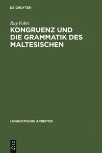 Kongruenz und die Grammatik des Maltesischen_cover