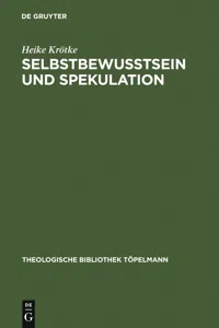 Selbstbewußtsein und Spekulation_cover