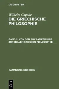 Von den Sokratikern bis zur hellenistischen Philosophie_cover