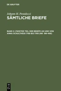 Zweiter Teil der Briefe an und von Anna Schulthess 1768 bis 1769_cover