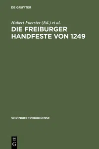 Die Freiburger Handfeste von 1249_cover