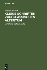 Kleine Schriften zum klassischen Altertum_cover