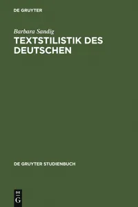 Textstilistik des Deutschen_cover