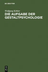 Die Aufgabe der Gestaltpsychologie_cover