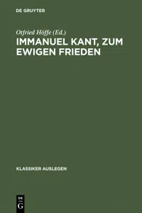 Immanuel Kant, zum ewigen Frieden_cover