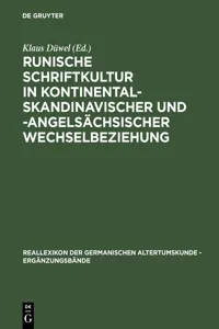 Runische Schriftkultur in kontinental-skandinavischer und -angelsächsischer Wechselbeziehung_cover