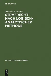 Strafrecht nach logisch-analytischer Methode_cover