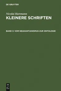 Vom Neukantianismus zur Ontologie_cover