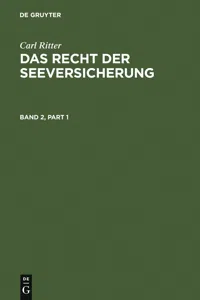Carl Ritter: Das Recht der Seeversicherung. Band 2_cover