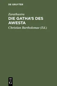 Die Gatha's des Awesta_cover