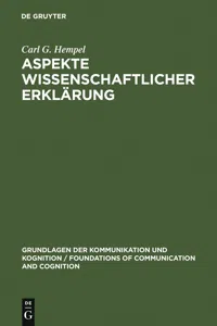 Aspekte wissenschaftlicher Erklärung_cover