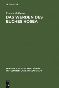 Das Werden des Buches Hosea_cover