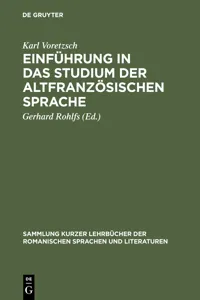 Einführung in das Studium der altfranzösischen Sprache_cover