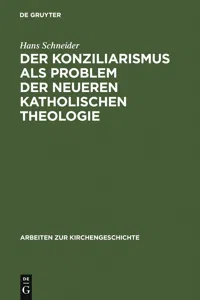 Der Konziliarismus als Problem der neueren katholischen Theologie_cover