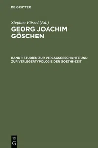 Studien zur Verlagsgeschichte und zur Verlegertypologie der Goethe-Zeit_cover