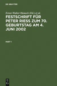 Festschrift für Peter Rieß zum 70. Geburtstag am 4. Juni 2002_cover