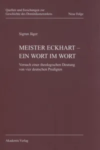 Meister Eckhart - ein Wort im Wort_cover