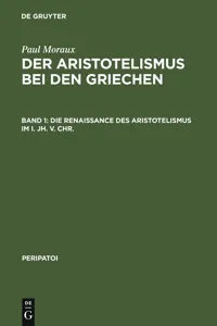 Die Renaissance des Aristotelismus im I. Jh. v. Chr._cover