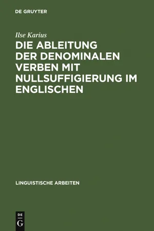 Die Ableitung der denominalen Verben mit Nullsuffigierung im Englischen