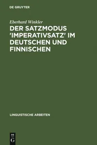 Der Satzmodus 'Imperativsatz' im Deutschen und Finnischen_cover