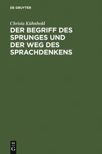 Der Begriff des Sprunges und der Weg des Sprachdenkens_cover