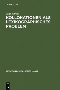 Kollokationen als lexikographisches Problem_cover