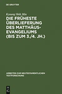 Die früheste Überlieferung des Matthäusevangeliums_cover