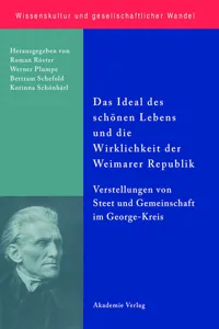 Das Ideal des schönen Lebens und die Wirklichkeit der Weimarer Republik_cover