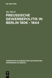 Preussische Gewerbepolitik in Berlin 1806 – 1844_cover